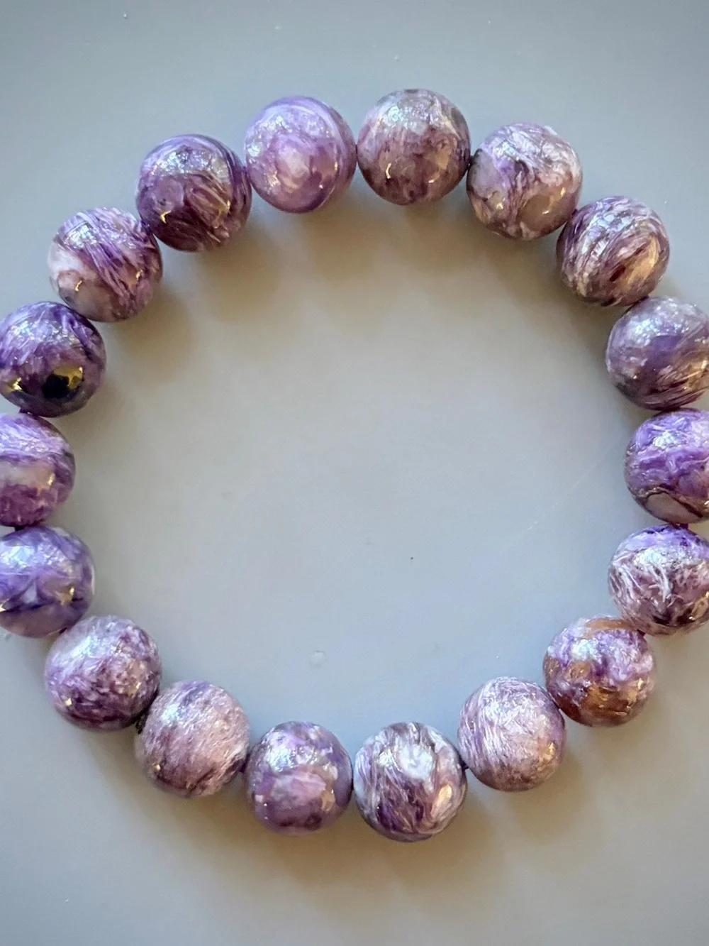 Purple Charoite Handcrafted Bead Bracelet